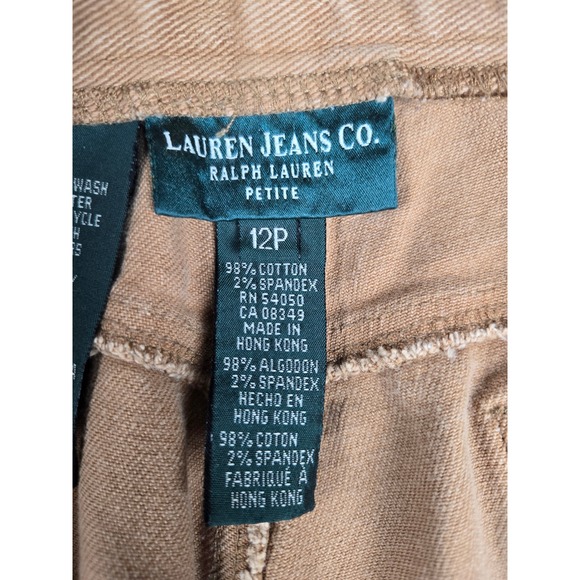 Lauren Jeans Co Ralph Lauren Petite Tan Corduroy Pants Size 12P - Picture 5 of 16